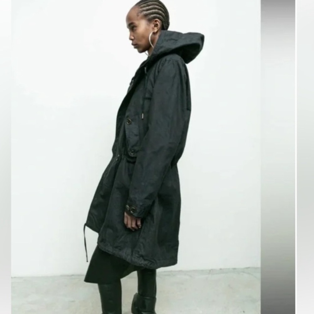🆕 Nicolas K x Free People Byard Trench Jacket Waxed Canvas - Picture 2 of 10